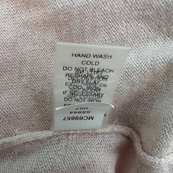 Cable & Gauge Soft Pink Beaded Womens Cardigan Sweater Medium Workwear Soft Girl - Picture 11 of 13